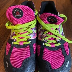 Reebok Neon Green and Pink Athletic Shoes